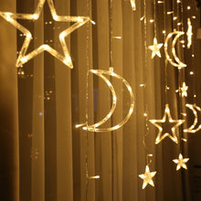 Load image into Gallery viewer, Moon Star Lamp LED Lamp String Ins Christmas Lights Decoration Holiday Lights Curtain Lamp Wedding Neon Lantern 220v fairy light