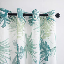 Load image into Gallery viewer, Topfinel Green Leaves Sheer Curtains For Living Room Bedroom Plant Voile Tulle Kitchen Tulle Window Treatments Panel Drapes