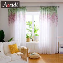 Load image into Gallery viewer, AOSIDI Wisteria Flower Design Home Decor Modern Tulle Curtains For Living Room Bedroom Window Voile Curtains Light Transmission