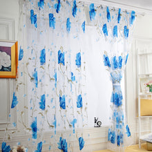 Load image into Gallery viewer, Vines Leaves Tulle Door Window Curtain Drape Panel Sheer Scarf Valances Drapes In Living Room Home Decor Sheer Voile Valances