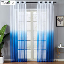 Load image into Gallery viewer, Topfinel Gradient Printed Tulle Transparent Curtains Living Room Bedroom Kitchen Home sheer curtains Decor Tulle at Window