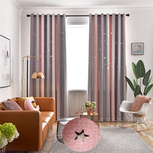 Load image into Gallery viewer, Double Layer Blackout Curtains Star Cutout for Living Room Jinya Home Decor White Sheer Window Curtain Panels for Babys Bedroom