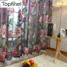 Load image into Gallery viewer, Top Finel Purple Tulle for Windows Luxury Sheer Curtains for Kitchen Living Room The Bedroom Window Treatments Panel Draperies