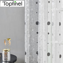 Load image into Gallery viewer, Topfinel Bird Nest Sheer Curtains Dots Embroidered Curtain for Kitchen Living Room Bedroom Tulle for Windows Treatment Panel
