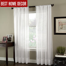Load image into Gallery viewer, BHD Soild White Tulle Sheer Window Curtains for Living Room the Bedroom Modern Tulle Voile Organza Curtains Fabric Drapes
