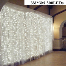Load image into Gallery viewer, 96/ 300 LED Curtain Christmas Wedding Holiday String Light LED Decoration Fairy Lamp bulb Garland Party Garden Curtain Decor