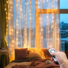 Load image into Gallery viewer, 3m LED Curtain fairy lights garland Remote Control USB string lights Bedroom Wedding Party Christmas Decoration Holiday lighting