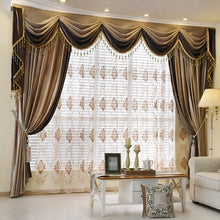 Load image into Gallery viewer, Luxury European Style Thickening Shading Pure Color Window Valance Italy Velvet Curtains for Living Room bedroom dining room 01