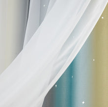 Load image into Gallery viewer, Star Modern lace princess window color stripe hollow sky double blackout curtains light luxury curtains for living room bedroom