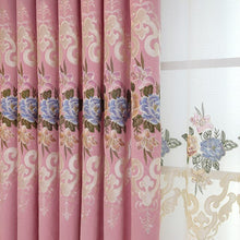 Load image into Gallery viewer, Europe Embroidered Floral Blackout Curtains For Living Room Luxury Blue Pink window Curtains For Bedroom Kitchen