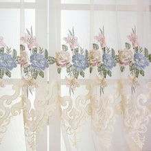 Load image into Gallery viewer, Europe Embroidered Floral Blackout Curtains For Living Room Luxury Blue Pink window Curtains For Bedroom Kitchen