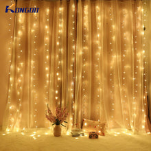 Load image into Gallery viewer, 2x2/3x3/3x6m led icicle led curtain fairy string light fairy light 300 led Christmas light for Wedding home window party decor