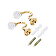 Load image into Gallery viewer, Vacclo 1 pair Retro Crystal Glass Curtain Holdback Wall Tie Back Hook Hanger Holder Drawer Handle Curtain Accessories Hanger